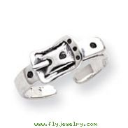 Sterling Silver Antiqued Buckle Toe Ring