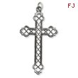 Sterling Silver Antiqued Budded Cross Pendant