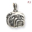 Sterling Silver Antiqued Bulldog Charm