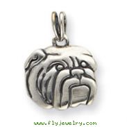 Sterling Silver Antiqued Bulldog Charm