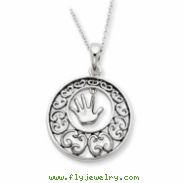 Sterling Silver Antiqued Children 18in Necklace