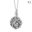 Sterling Silver Antiqued Circle Remembrance Ash Holder 18
