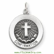 Sterling Silver Antiqued Confirmation Medal