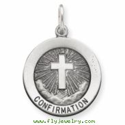 Sterling Silver Antiqued Confirmation Medal