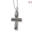 Sterling Silver Antiqued Cross Ash Holder 18in Necklace