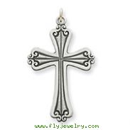 Sterling Silver Antiqued Cross Charm