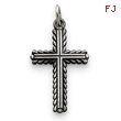 Sterling Silver Antiqued Cross Charm