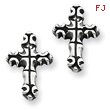 Sterling Silver Antiqued Cross Post Earrings