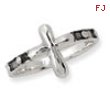 Sterling Silver Antiqued Cross Ring