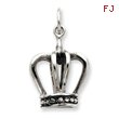 Sterling Silver Antiqued Crown Pendant
