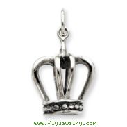 Sterling Silver Antiqued Crown Pendant