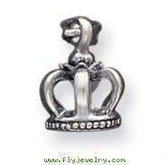 Sterling Silver Antiqued Crown Pendant