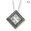 Sterling Silver Antiqued CZ Cornerstones Of Integrity 18in Necklace