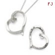 Sterling Silver Antiqued CZ Love You Mom 18in Necklace