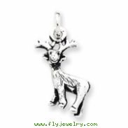 Sterling Silver Antiqued Deer Charm