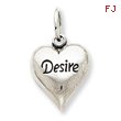 Sterling Silver Antiqued Desire Heart Pendant