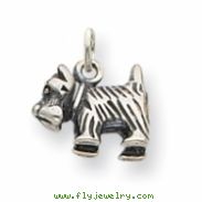 Sterling Silver Antiqued Dog Charm