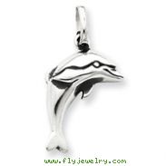 Sterling Silver Antiqued Dolphin Pendant