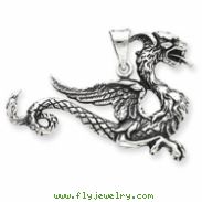 Sterling Silver Antiqued Dragon Charm