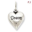 Sterling Silver Antiqued Dream Heart Pendant