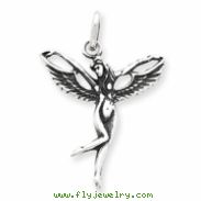 Sterling Silver Antiqued Fairy Pendant