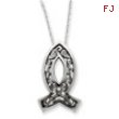 Sterling Silver Antiqued Faith 18in Necklace