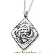 Sterling Silver Antiqued Family Blessings 18" Necklace