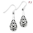 Sterling Silver Antiqued Fancy Dangle Earrings