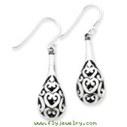 Sterling Silver Antiqued Fancy Dangle Earrings