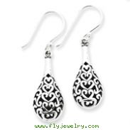 Sterling Silver Antiqued Fancy Dangle Earrings