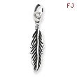 Sterling Silver Antiqued Feather Charm