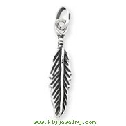 Sterling Silver Antiqued Feather Charm
