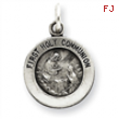 Sterling Silver Antiqued First Holy Communion Medal