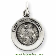 Sterling Silver Antiqued First Holy Communion Medal