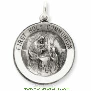 Sterling Silver Antiqued First Holy Communion Medal