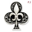 Sterling Silver Antiqued Fleur De Lis Pendant