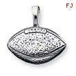 Sterling Silver Antiqued Football Pendant