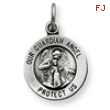 Sterling Silver Antiqued Guardian Angel Medal