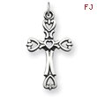 Sterling Silver Antiqued Heart Cross Charm