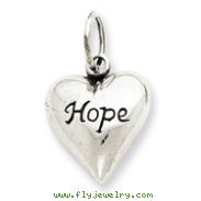 Sterling Silver Antiqued Hope Pendant