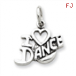 Sterling Silver Antiqued I Love Dance Charm