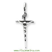 Sterling Silver Antiqued INRI Crucifix Pendant