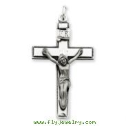 Sterling Silver Antiqued INRI Crucifix Pendant