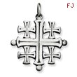 Sterling Silver Antiqued Jerusalem Cross Pendant