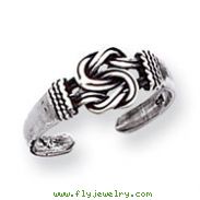 Sterling Silver Antiqued Love Knot Toe Ring