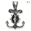 Sterling Silver Antiqued Mariner's Crucifix Pendant