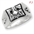 Sterling Silver Antiqued Masonic Ring