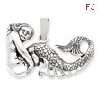 Sterling Silver Antiqued Mermaid Pendant