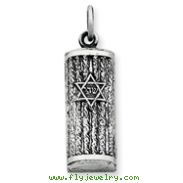 Sterling Silver Antiqued Mezuzah Pendant