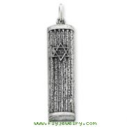 Sterling Silver Antiqued Mezuzah Pendant